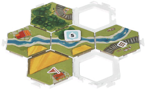 7 pcs. value set Feldherr Hex tile holders for Dorfromantik: The Board Game