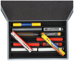 Feldherr Eurobox 60 x 40 cm Set para modelismo ferroviario - escala H0 - 7 compartimentos - inserto de espuma para almacenamiento vertical
