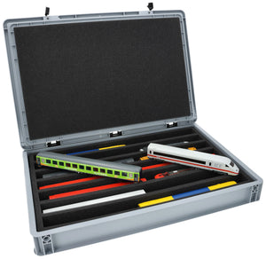 Feldherr Eurobox 60 x 40 cm Set para modelismo ferroviario - escala H0 - 7 compartimentos - inserto de espuma para almacenamiento vertical