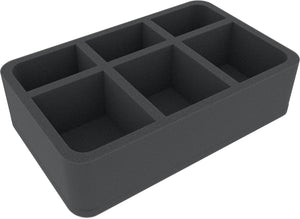 HSMFAJ070BO 70 mm Half-Size foam tray with 6 compartments