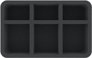 HSMFAJ070BO 70 mm Half-Size foam tray with 6 compartments