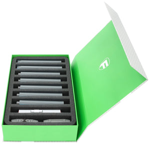 Feldherr Magnetic Box verde para locomotoras, vagones y vehículos maquetas de trenesway - 9 ranuras para ancho N - vertical