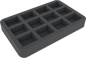 HS035I012BO 35 mm Half-Size foam tray - 12 compartments
