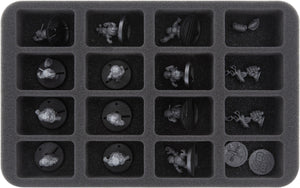 HS040A010 Bandeja de espuma de 40 mm para miniaturas a escala 1:56 (28 mm) - 16 compartimentos