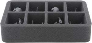 HS060BF02BO Bandeja de espuma para figuras de tamaño medio con 8 orificios grandes