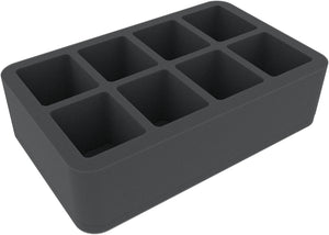 HS070BF02BO 70 mm Half-Size foam tray with 8 compartments