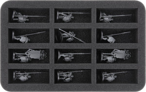 HS085I003BO Bandeja de espuma Half-Size de 85 mm con 12 compartimentos