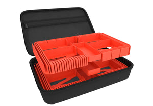 Feldherr Half-Size Estuche 50 + Organizer Insert Bandejas + Tablero para Marvel Champions: El Juego de Cartas - cartas + accesorios