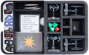 Feldherr Half-Size Maletín 50 con bandejas bandeja de espuma y Organizer Insert para Star Wars: X-Wing - miniaturas + accesorios