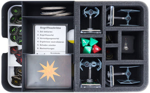 Feldherr Half-Size Maletín 50 con bandejas bandeja de espuma y Organizer Insert para Star Wars: X-Wing - miniaturas + accesorios