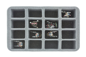 HSCY070BO 70 mm half-size Figure Foam Tray with 16 slots