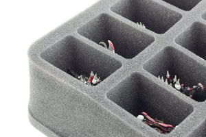 HSCY070BO 70 mm half-size Figure Foam Tray with 16 slots