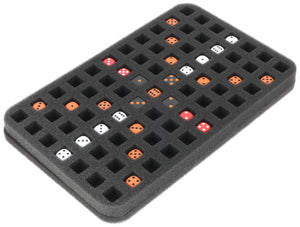 HSLN025BO 25 mm Half-Size foam tray with 77 compartments