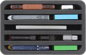 HSMELG040BO Bandeja de espuma de 40 mm con 5 compartimentos de 20 mm cada uno