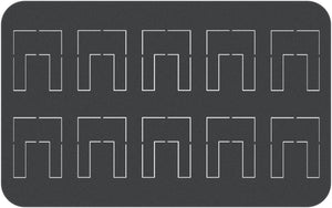 HSMERR020 20 mm Half-Size foam tray with 10 punch-outs