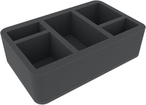 HSMEYG075BO 75 mm Half-Size foam tray with 5 compartments