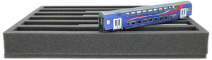 IU050A002 Feldherr foam insert for model railway - TT scale - 6 compartments - for upright storage