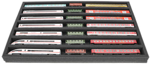 JV040A004 Feldherr foam insert for model railway - TT scale - 7 compartments - for horizontal storage