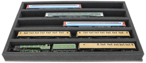 JV050A004 Feldherr foam insert for model railway - 00 scale - 5 compartments - for horizontal storage