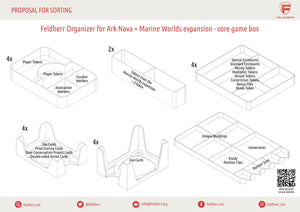 Feldherr Organizer Insert para Ark Nova + expansión Mundos Marinos - caja del juego principal