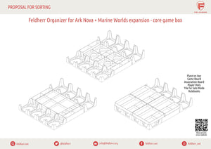 Feldherr Organizer Insert para Ark Nova + expansión Mundos Marinos - caja del juego principal