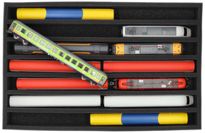 EU065A001 Feldherr foam insert for model railway - H0 scale - 7 compartments - for upright storage