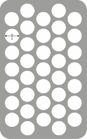 HS070P1BO Bandeja de espuma Half-Size de 70 mm con 37 compartimentos